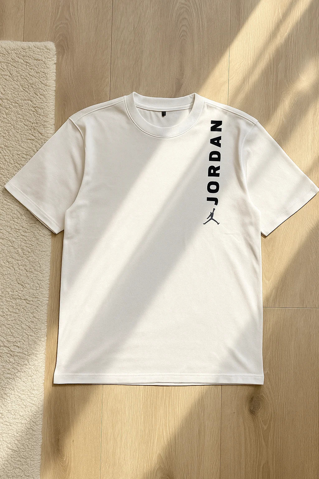 Jordan Men's White Grid Pattern T-Shirt