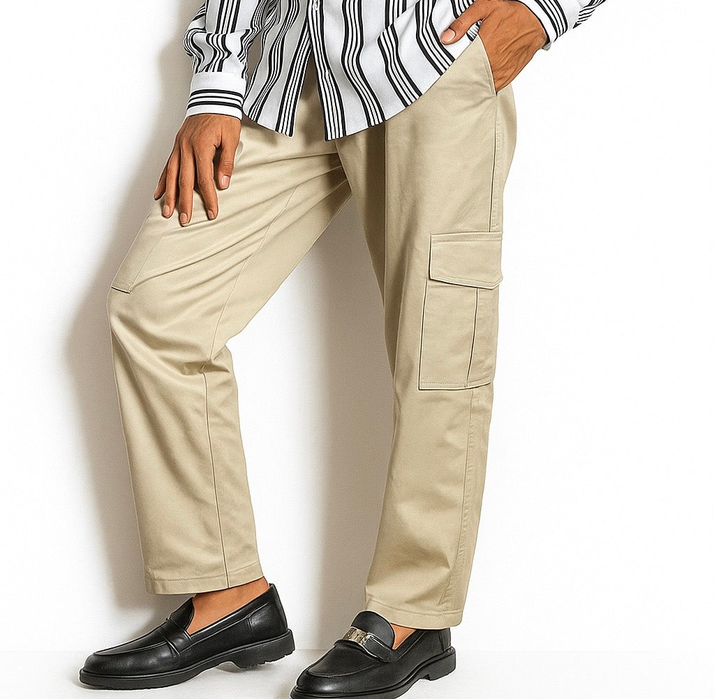 Men’s Beige Utility Cargo Pants