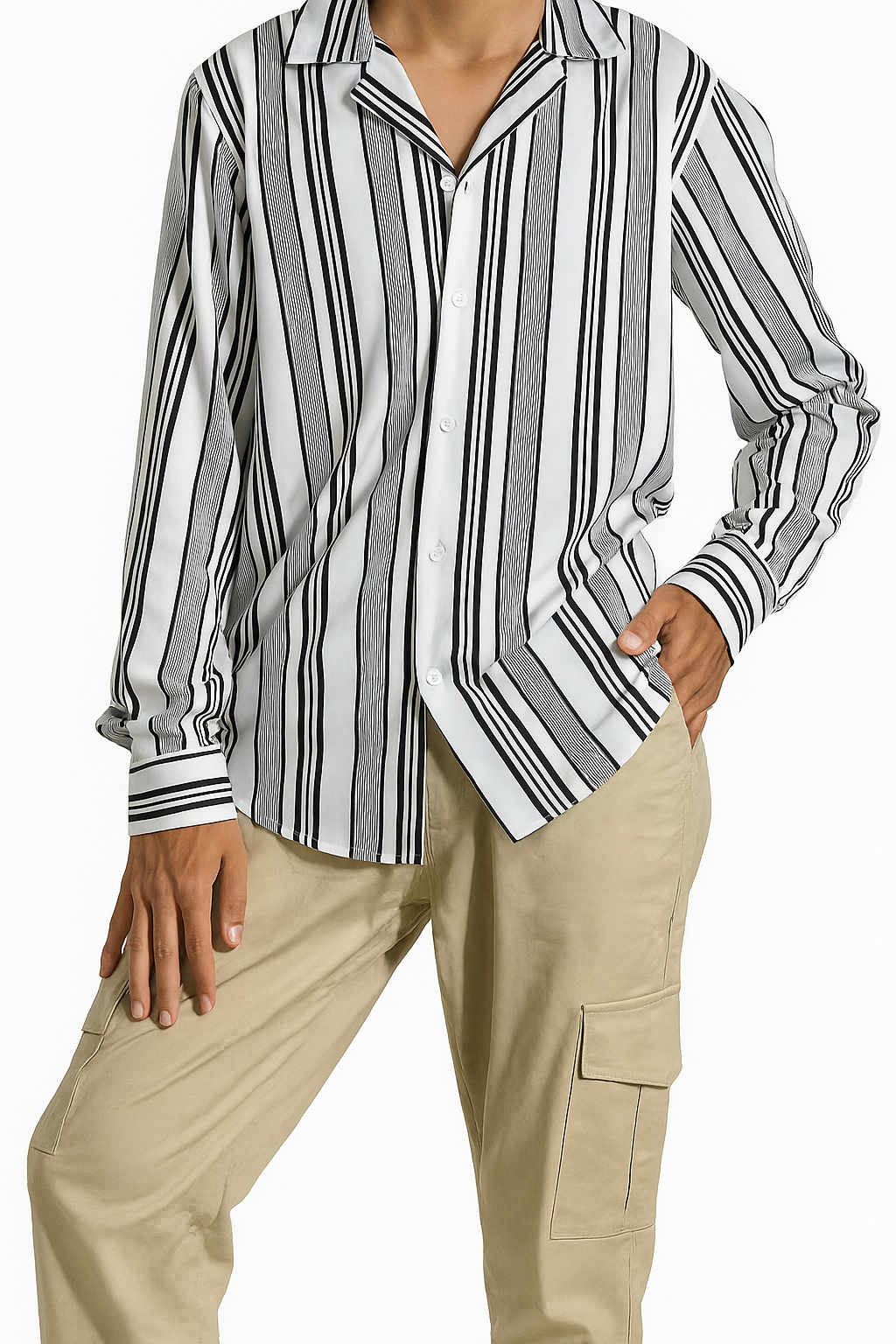 Men’s Vertical Stripe Casual Shirt