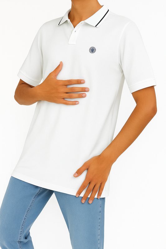 Classic lite Green Polo Shirt with Contrast Collar