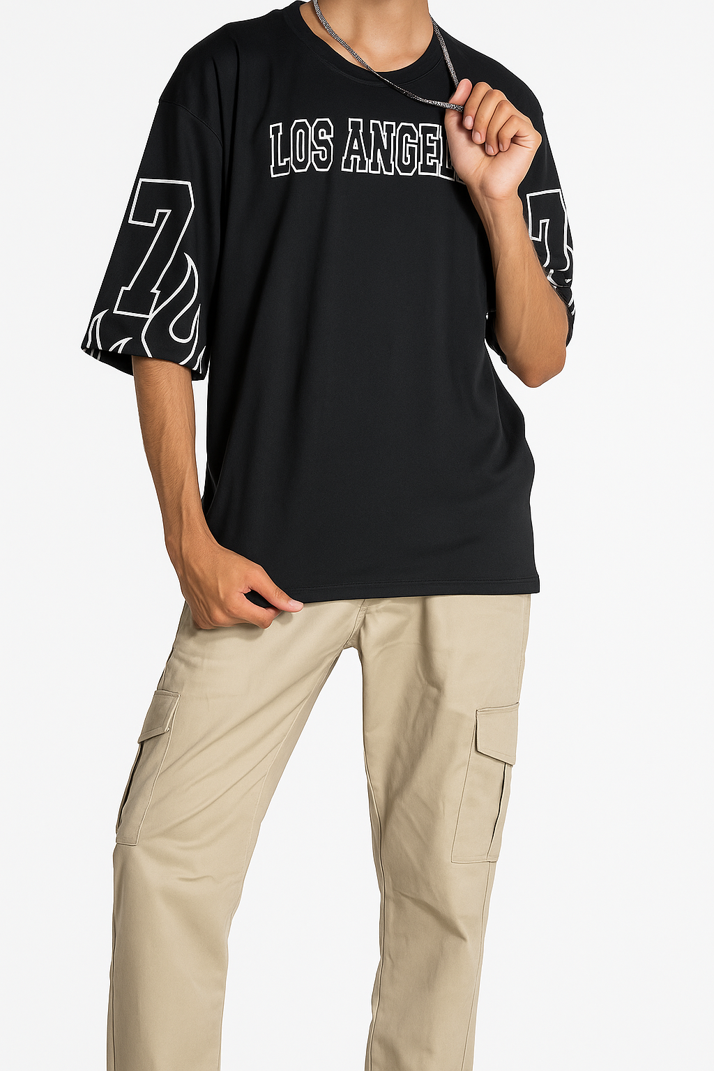“Black Los Angeles Heatwave Oversized Graphic Tee”