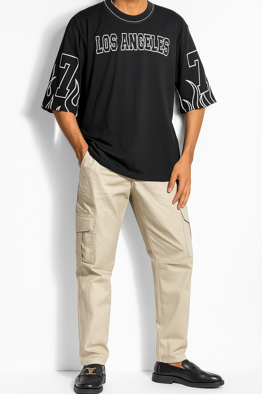 “Black Los Angeles Heatwave Oversized Graphic Tee”