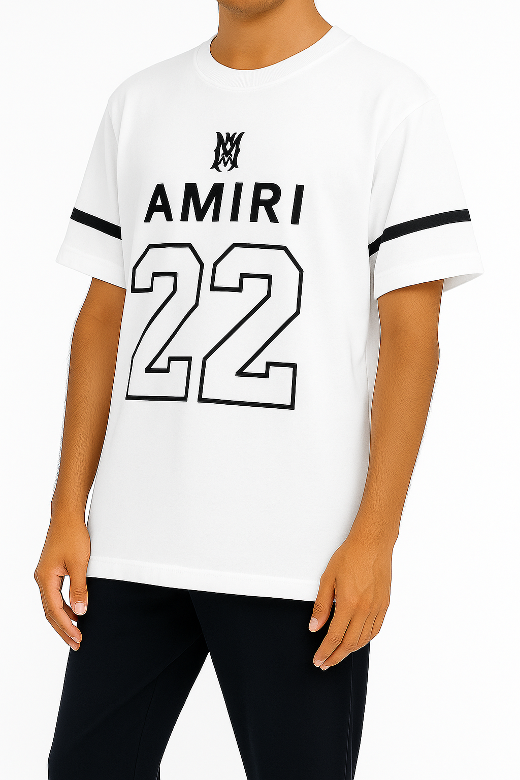 Amiri 22 Black Sports-Inspired Graphic Tee
