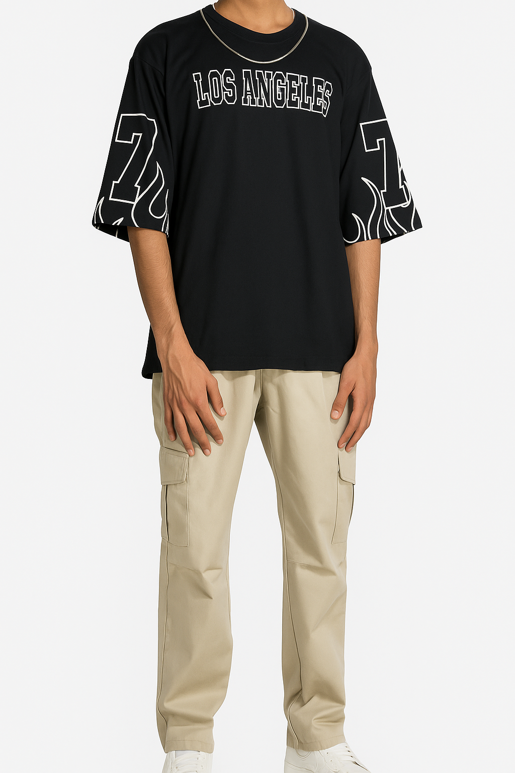 “Black Los Angeles Heatwave Oversized Graphic Tee”