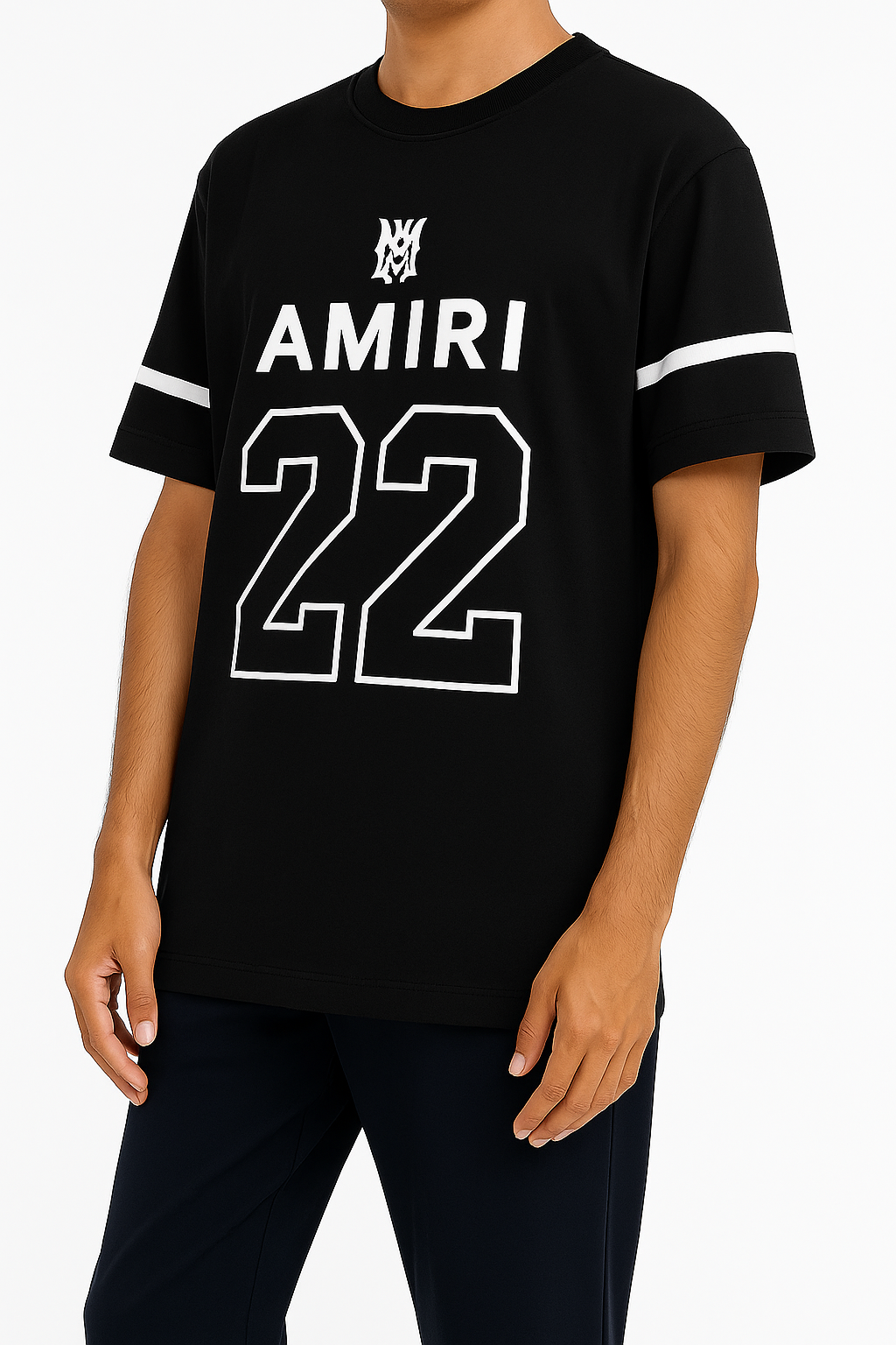 Amiri 22 Black Sports-Inspired Graphic Tee