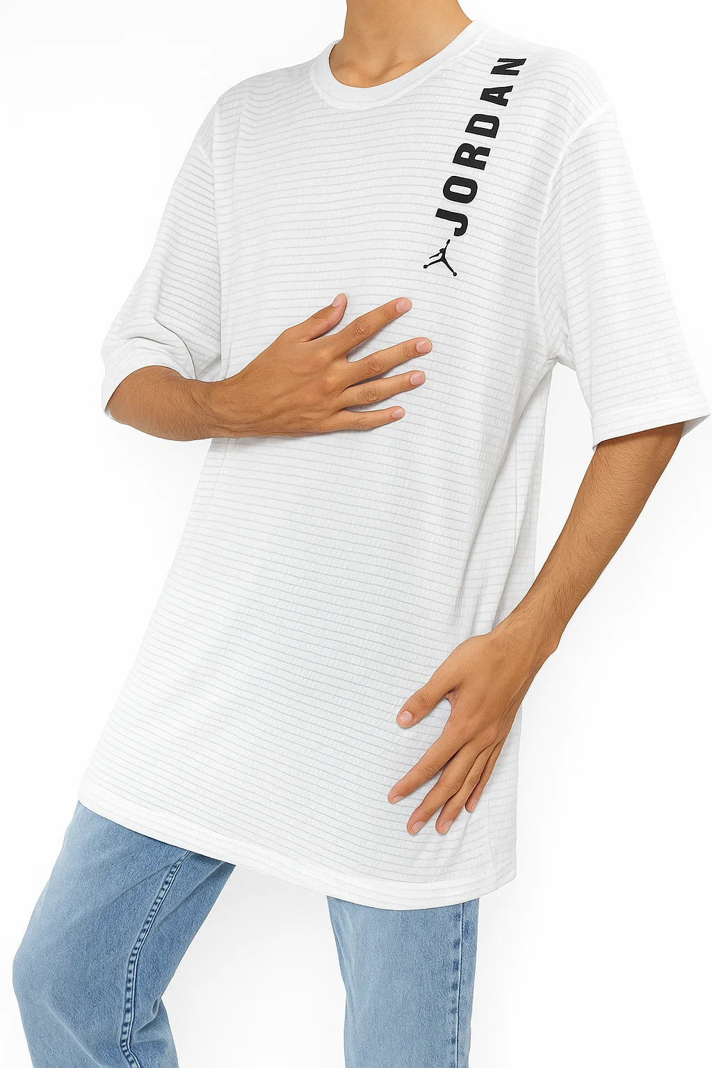 Jordan Men's White Grid Pattern T-Shirt